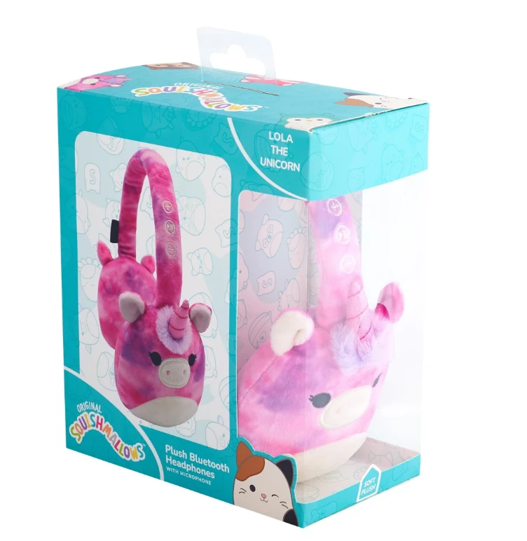 Ausinės Squishmallows plush Bluetooth headphone Lola
