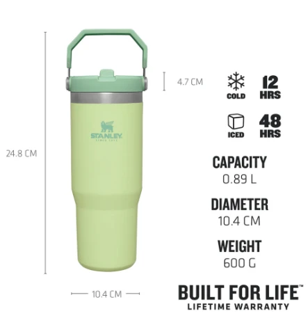 Gertuvė Stanley Iceflow™ su šiaudeliu, 0,89 l (10-09993-197)