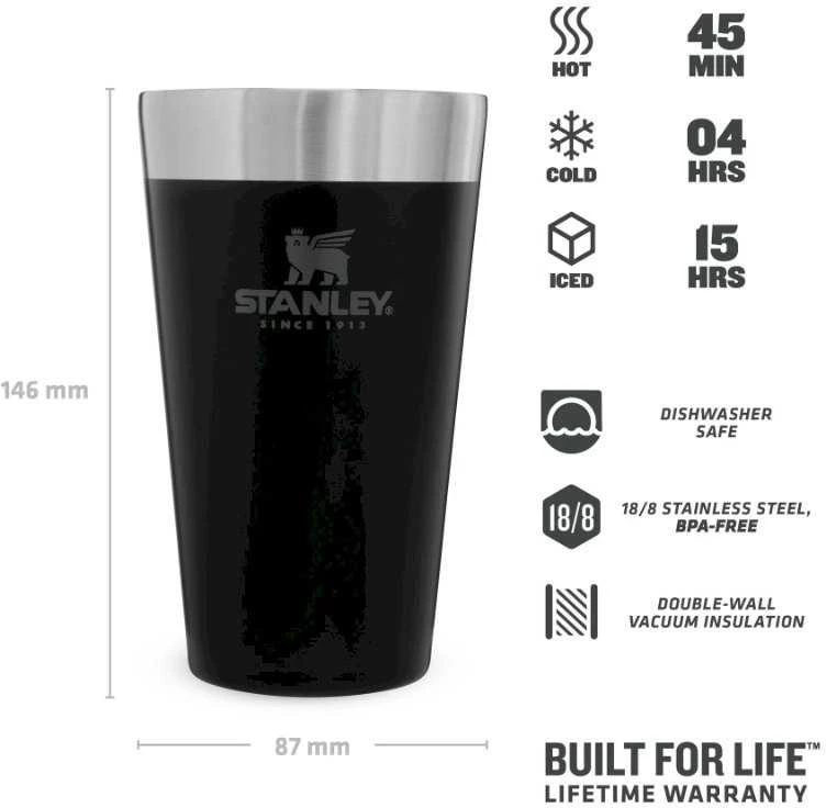 Stanley Thermal Beer Mug Adventure matinis juodas 0,47 l