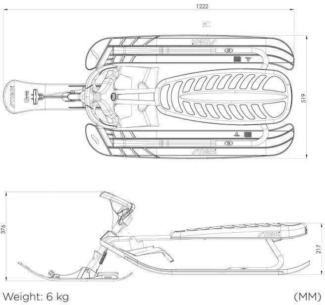 Stiga Snowracer Supreme GT -kelkka, valkoinen