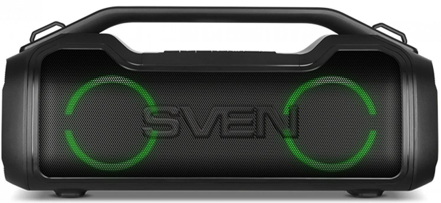 SVEN PS-390, juodas, power output 2x25W (RMS), Atsparus vandeniui (IPx5), TWS, Bluetooth, Micro SD, lithium battery, SV-021306