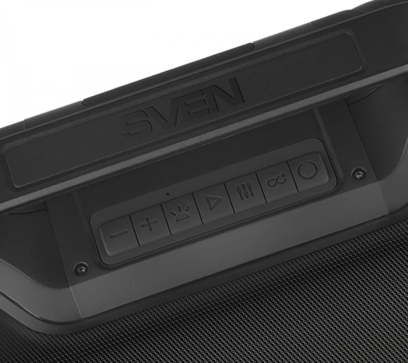SVEN PS-390, juodas, power output 2x25W (RMS), Atsparus vandeniui (IPx5), TWS, Bluetooth, Micro SD, lithium battery, SV-021306