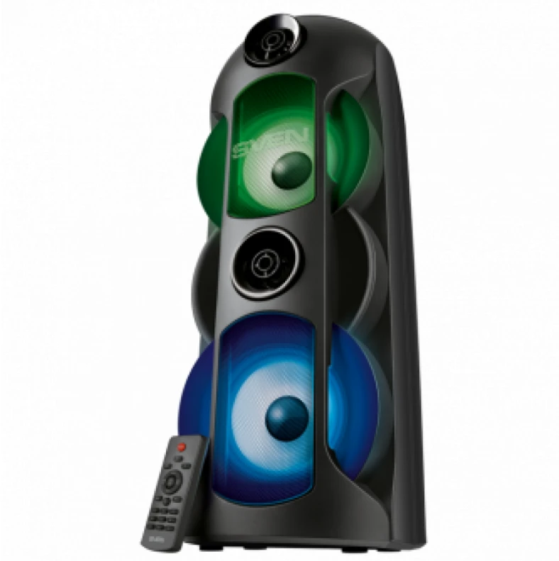 Garsiakalbis SVEN PS-720, juodas (80W, TWS, Bluetooth, FM, USB, Micro SD, LED ekranas, 4400mA*h)