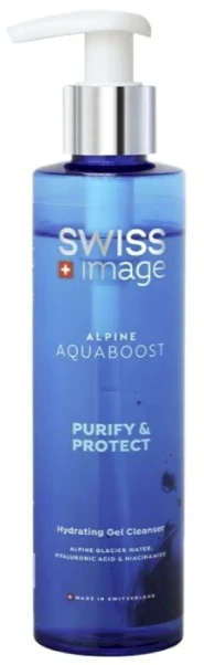 Swiss Image Alpine Aquaboost Purify & Protect Hydrating Gel Valiklis gelinis veido prausiklis, 200 ml