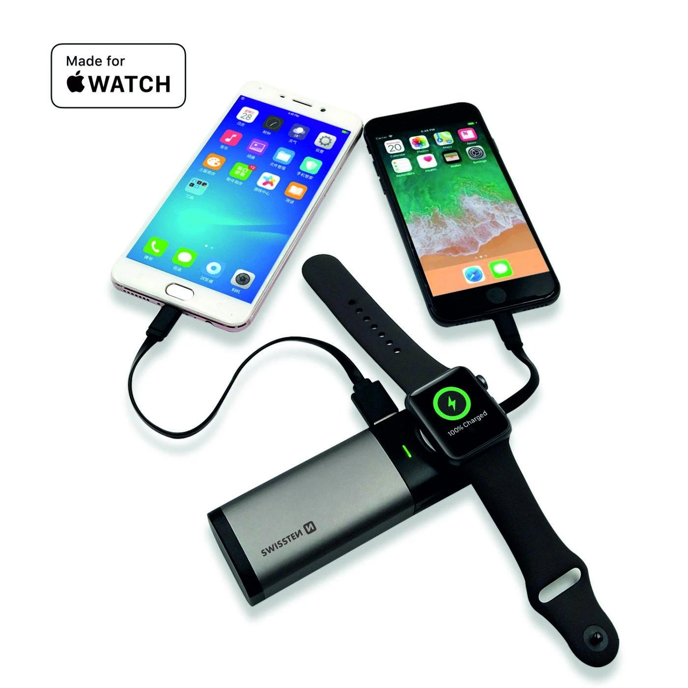 Swissten 2in1 Apple Watch MFi Power Bank 6700 mAh