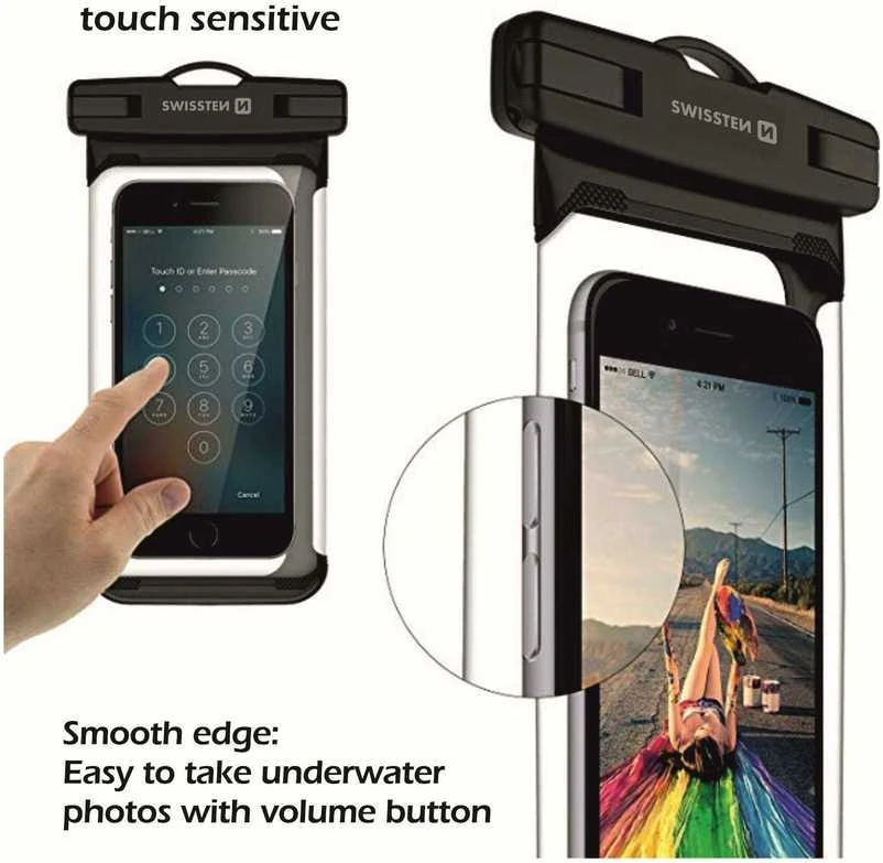 Dėklas Sourcing Swissten Atsparus vandeniui Phone Case IPX8 Juodas