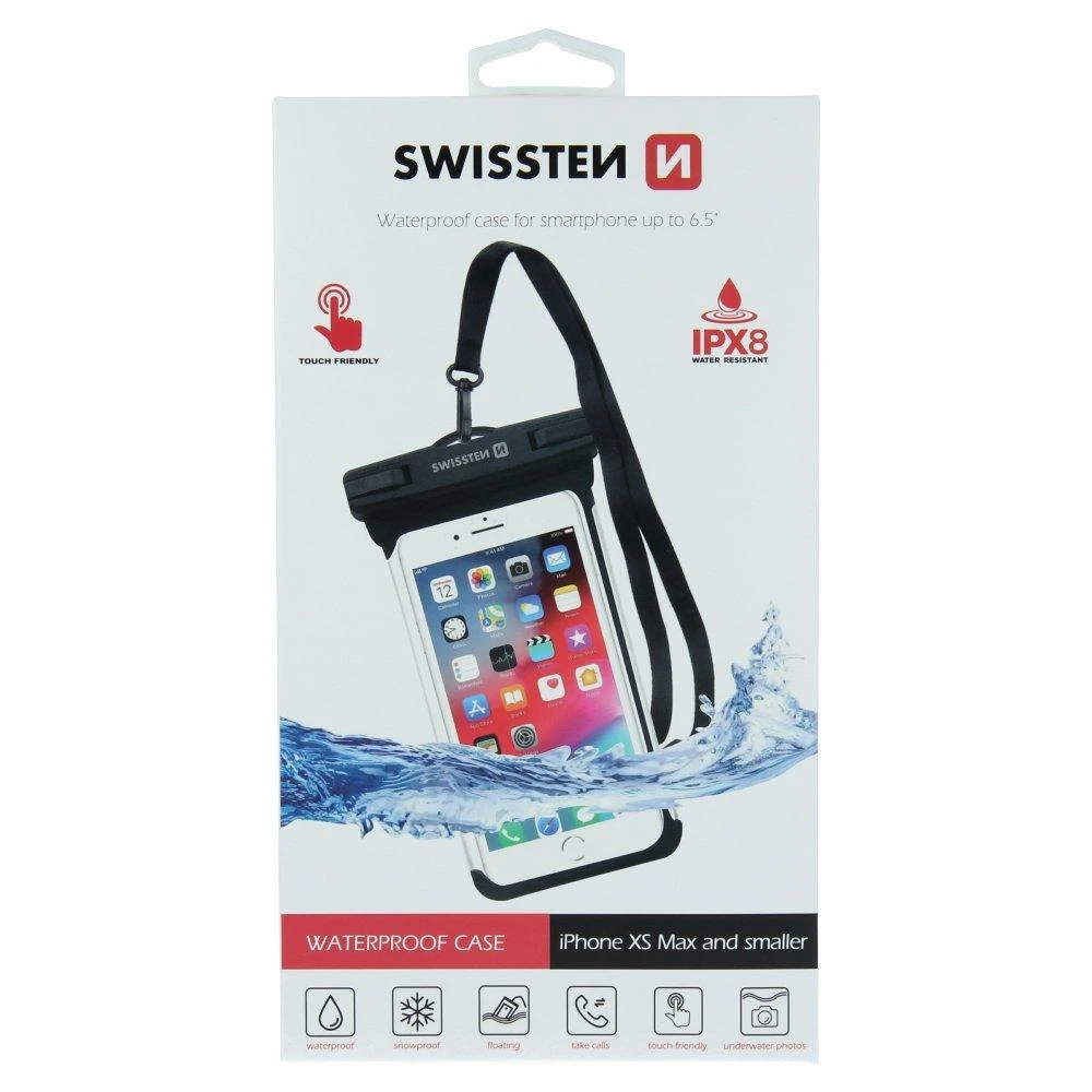 Dėklas Sourcing Swissten Atsparus vandeniui Phone Case IPX8 Juodas