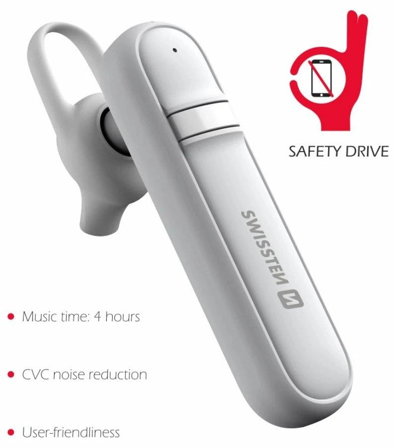 Swissten Bluetooth ausinės pokalbiams Caller - baltos