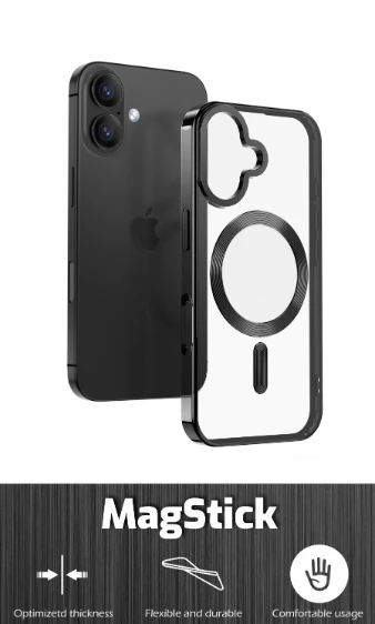 „Swissten Clear Jelly MagStick“ metalinis dėklas, skirtas „Apple iPhone Air“.