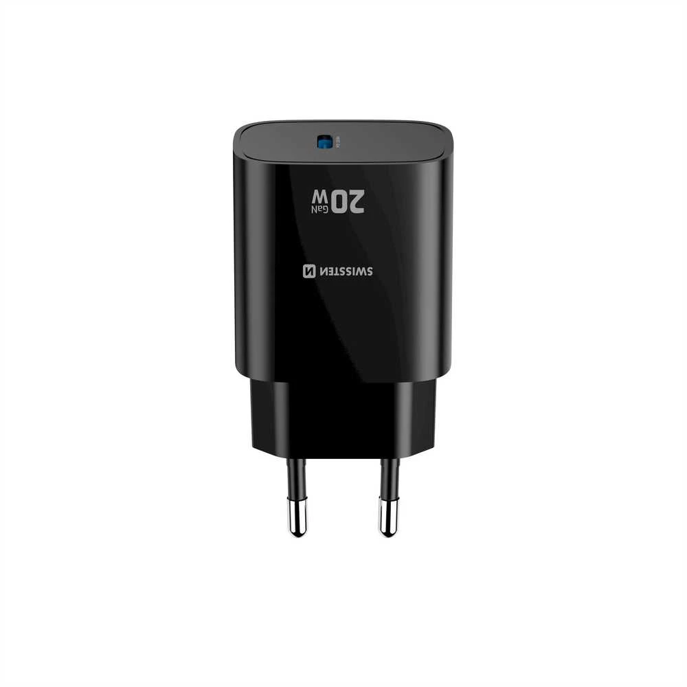 „Swissten Edge“ kelioninis įkroviklis USB-C GaN 20W Juodas