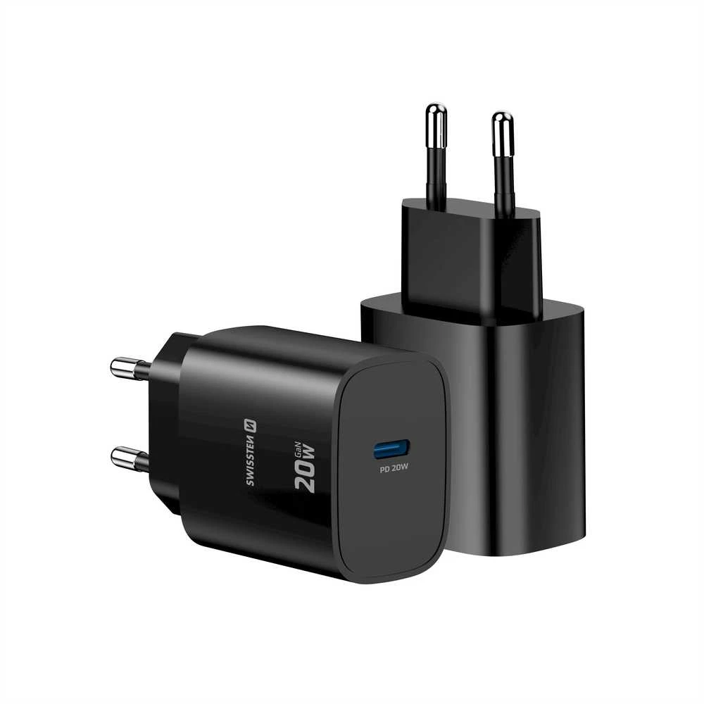 „Swissten Edge“ kelioninis įkroviklis USB-C GaN 20W Juodas