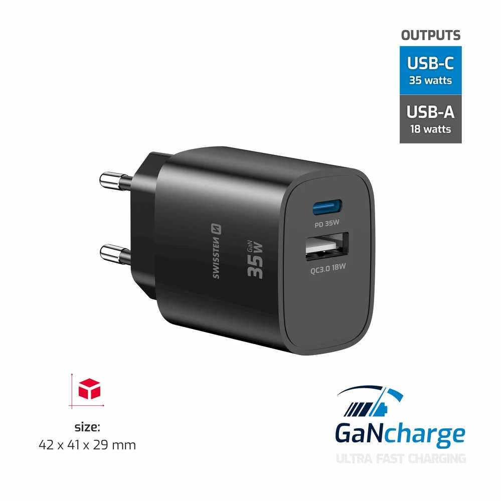 Įkroviklis Swissten Edge Travel PD + QC 1 1 (22071716)