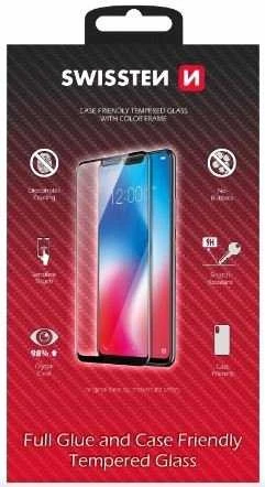 „Swissten“ grūdinto stiklo ekrano apsauga, skirta „Apple iPhone 12 MINI“, juoda, pritaikyta dėklui ir spalvotam rėmeliui.