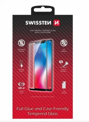 SWISSTEN FULL GLUE COLOR FRAME CASE FRIENDLY sklo pro SAMSUNG S916 GALAXY S24 PLUS 5G juoda