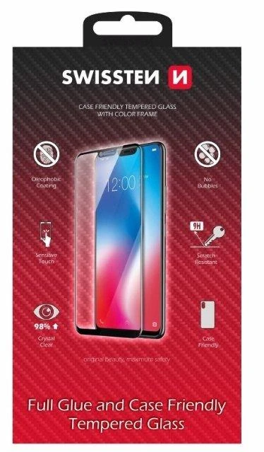 Swissten viso veido grūdintas stiklas Samsung Galaxy A52 4G / A52 5G / A52S 5G Juodas