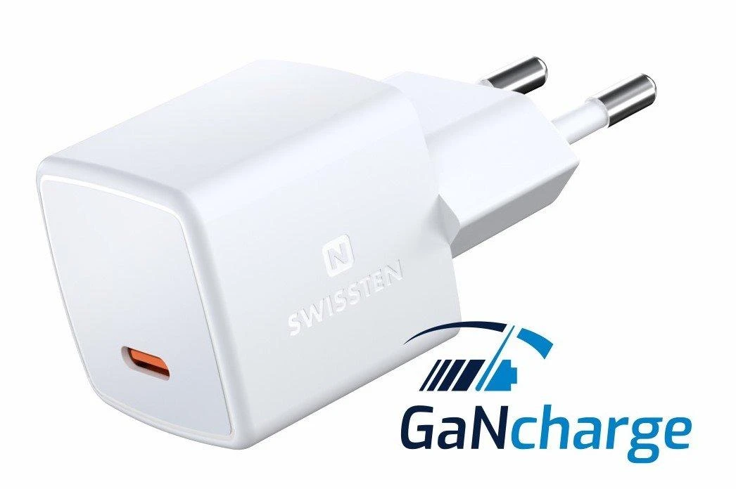 Swissten GaN USB-C 33W balta