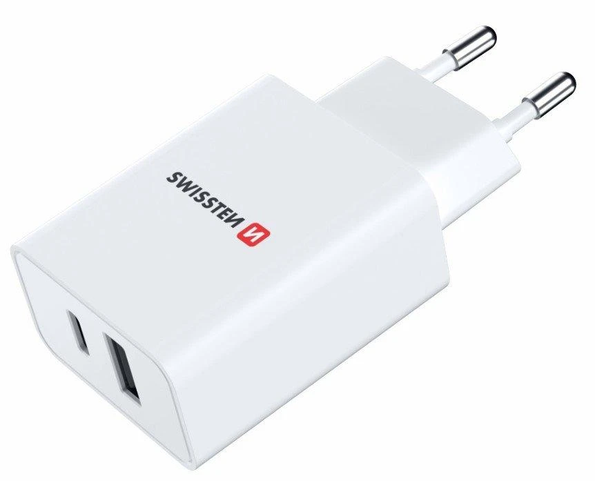 Swissten Travel 1x USB-C, 1x USB-A 30W