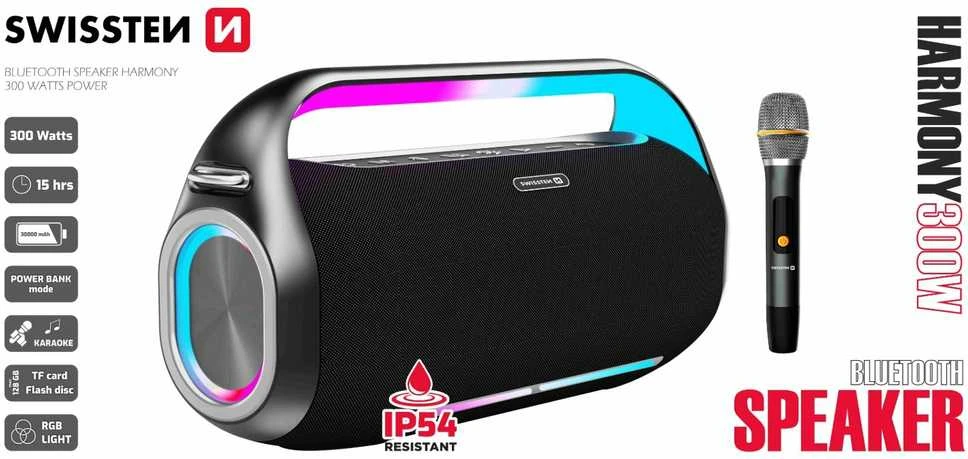 „Swissten Harmony“ „Bluetooth“ garso kalba 300 W