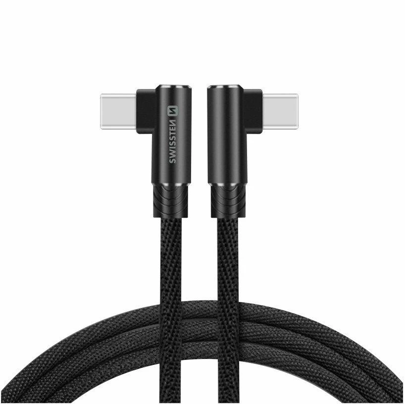 Swissten L Type Textile Universal Quick Charge 3.1 USB-C į USB-C Data ir 1,2m įkrovimo laidas
