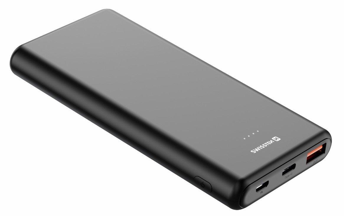 Swissten Power Bank 10000 mAh 20W Power Delivery juoda