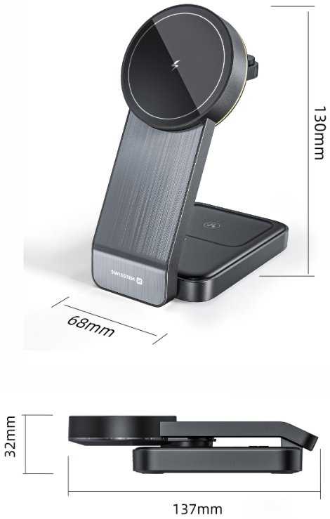 Swissten MagSafe Wireless Charger 3in1 25W