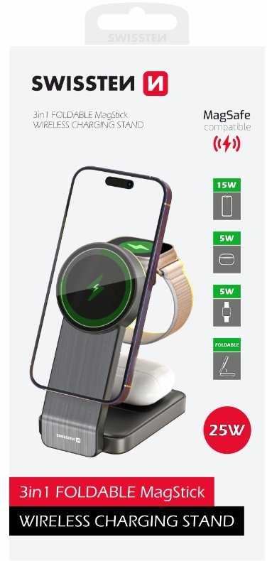 Swissten MagSafe Wireless Charger 3in1 25W