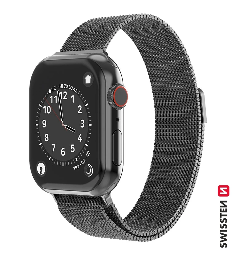 Swissten Metal Strap for Apple Watch 1 / 2 / 3 / 4 / 5 / 6 / SE / 38 mm /  40 mm / Juodas | Varle.lt