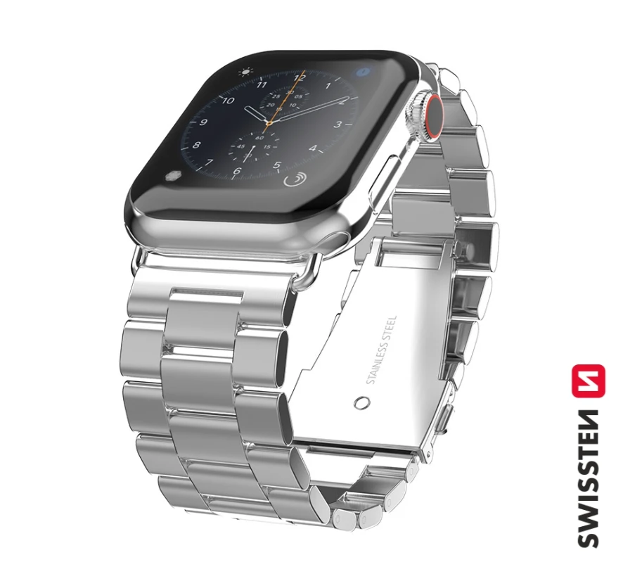 Swissten Metal Strap for Apple Watch 1 / 2 / 3 / 4 / 5 / 6 / SE / 38 mm /  40 mm / Sidabrinis | Varle.lt
