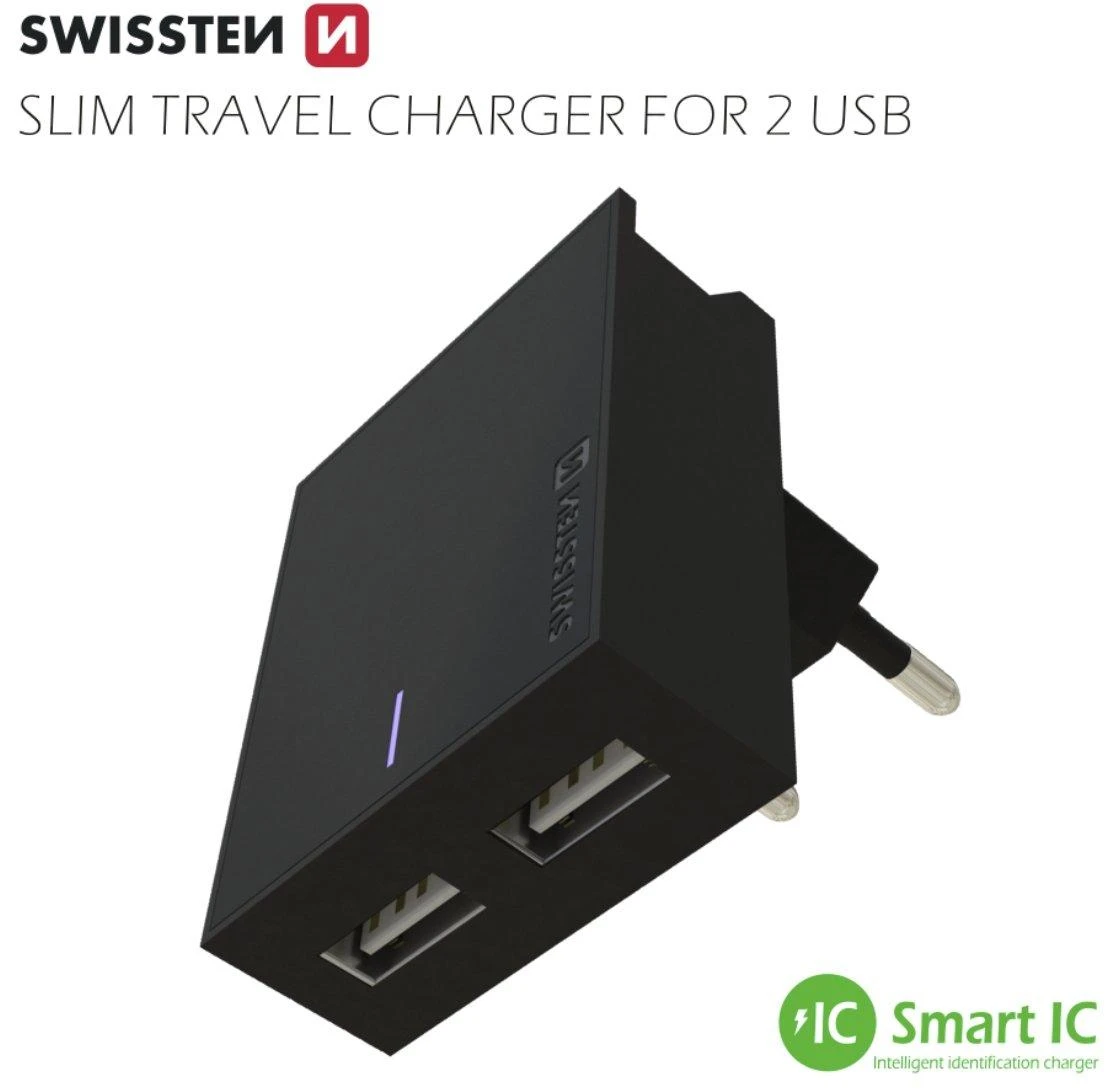 Swissten įkroviklis 2x USB-A 3 A (22046000)