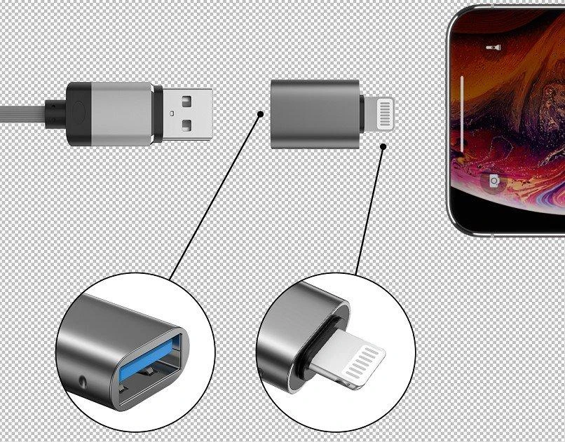 „Swissten OTG Adapteris Lightning to USB Connection“.