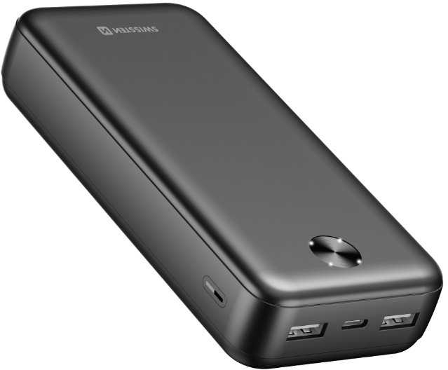 SWISSTEN, Nešiojamoji baterija, WORX PRO, Li-Pol, 5/9/12V, telefonams ir kitiems įrenginiams įkrauti, 22013961, 20000mAh, juoda