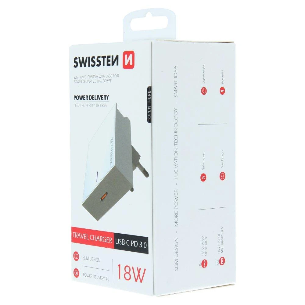 „IPhone 3.0“ 18W galios pristatymas „Swissten“ - balta