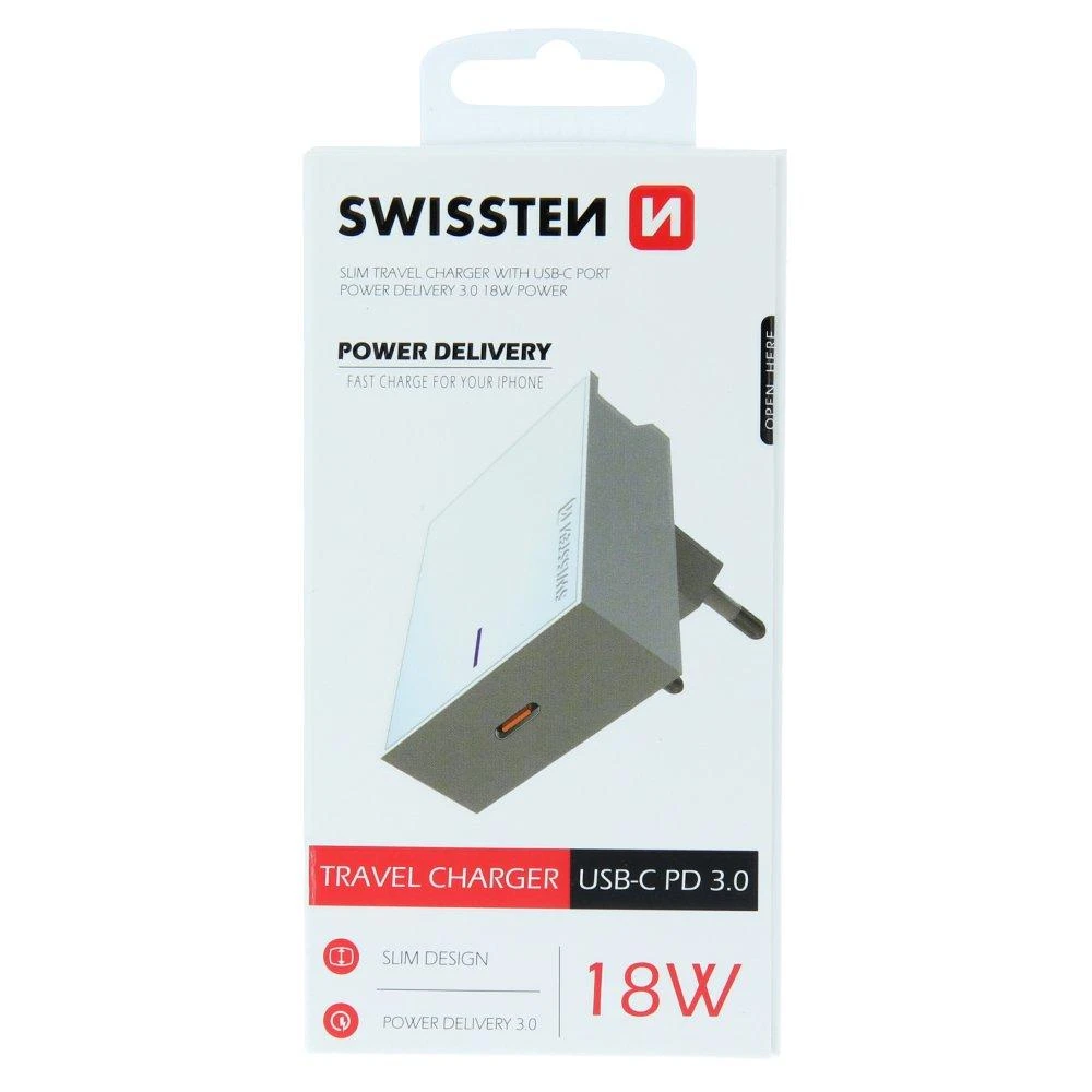 „IPhone 3.0“ 18W galios pristatymas „Swissten“ - balta