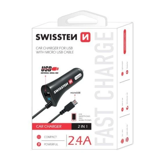 Įkroviklis Swissten Vientisas 1x USB-A 2.4 A (20111000)