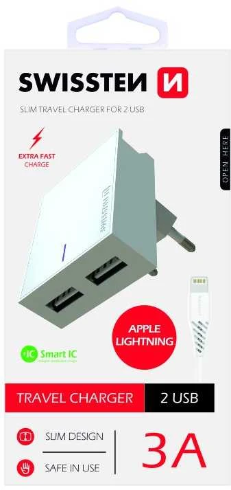 Swissten įkroviklis 2x USB-A 3 A (22047000)