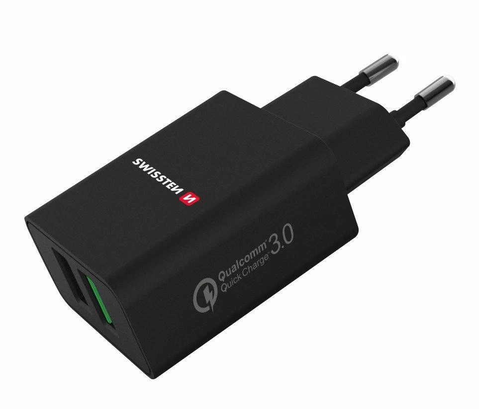 Swissten Premium kelioninis įkroviklis 2x USB / QC3.0 23W