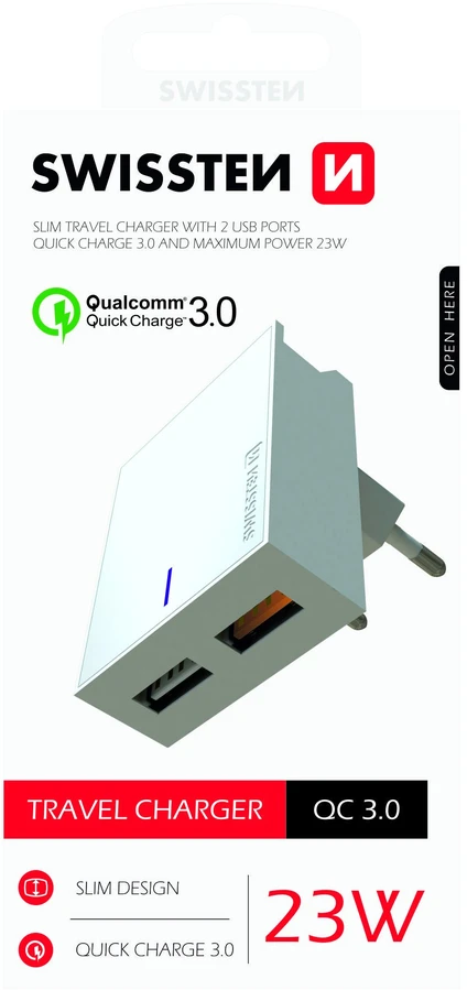 Swissten įkroviklis 2x USB-A 3 A (22049600)