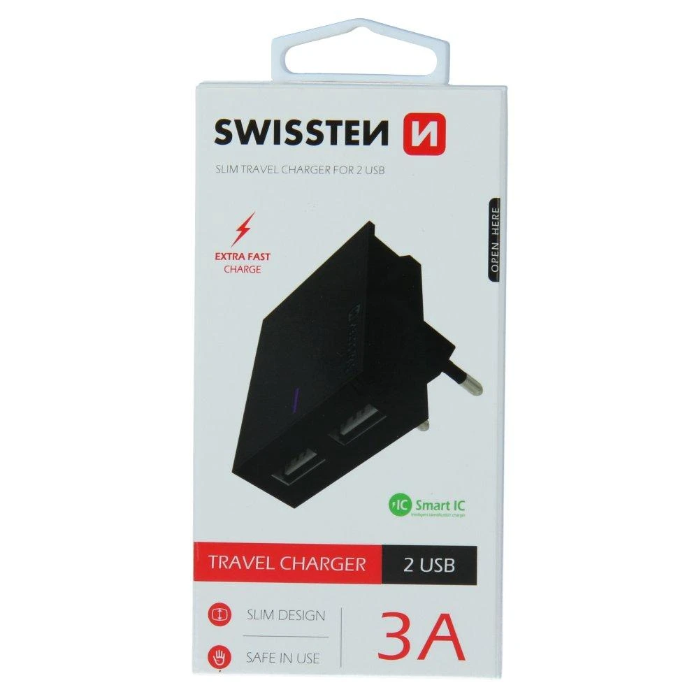 Swissten įkroviklis 2x USB-A 3 A (22031000)