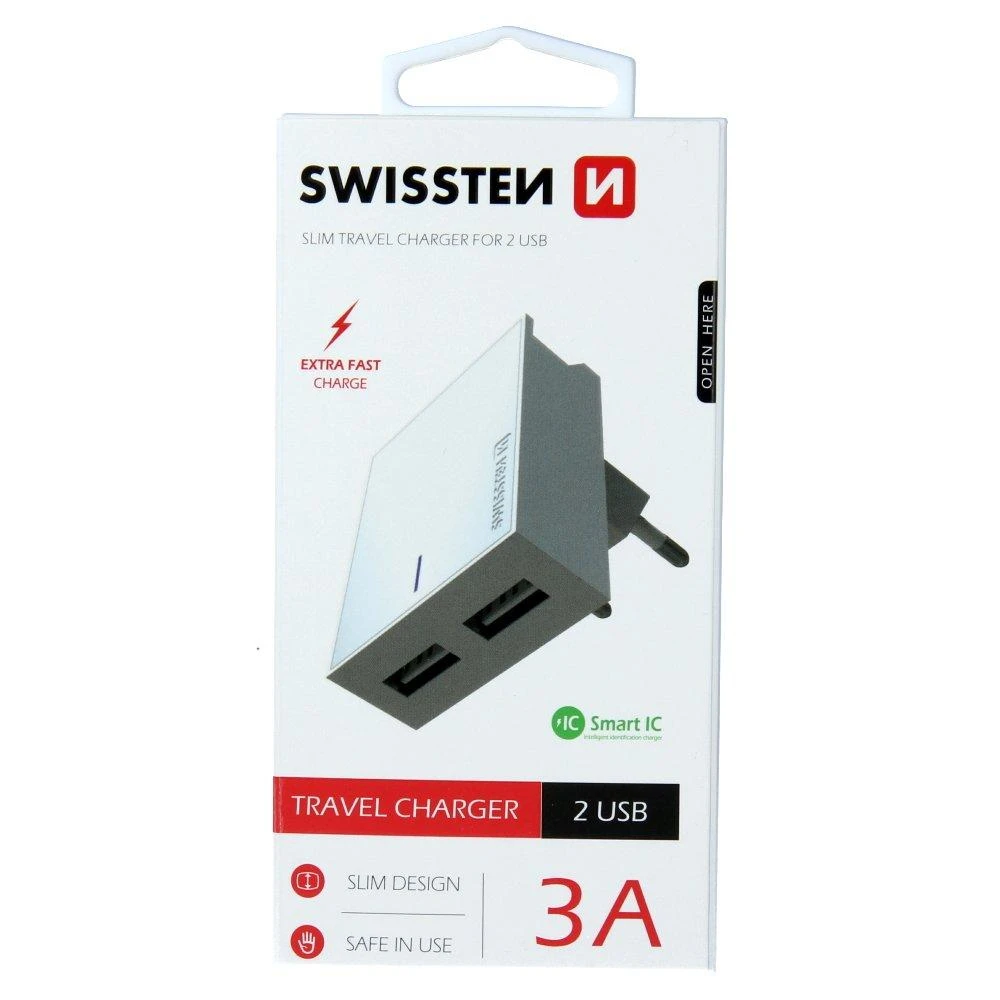 Swissten įkroviklis 2x USB-A 3 A (22032000)