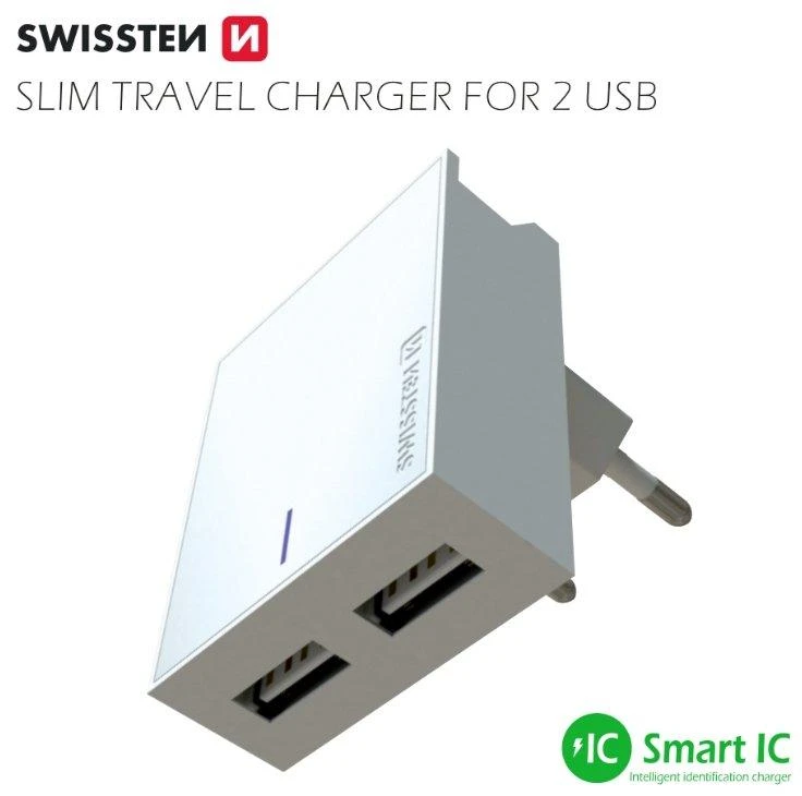 Swissten įkroviklis 2x USB-A 3 A (22043000)