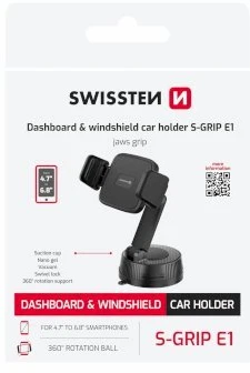 Swissten S-Grip E1 universalus automobilio prietaisų skydelio laikiklis 4,7"–6,8"