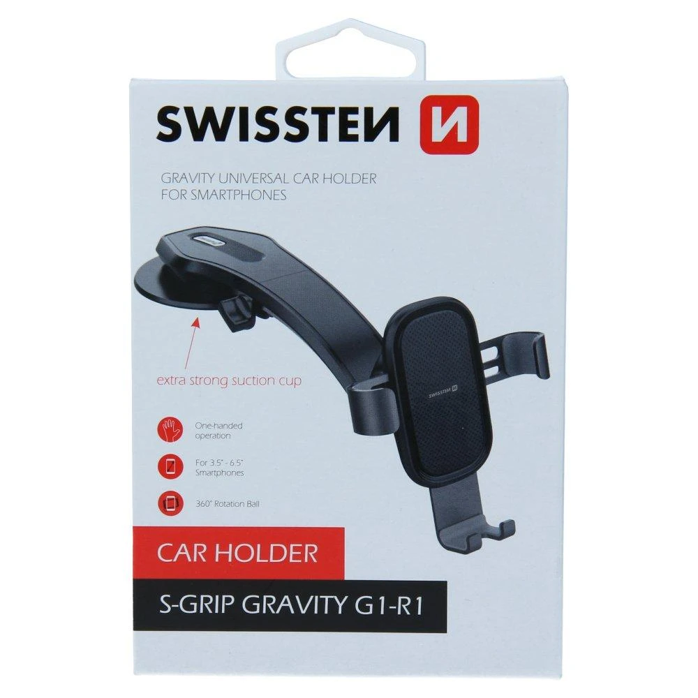 Swissten S-GRIP G1-R1 Metal Age Gravity 360 universalus automobilio skydelio laikiklis įrenginiui