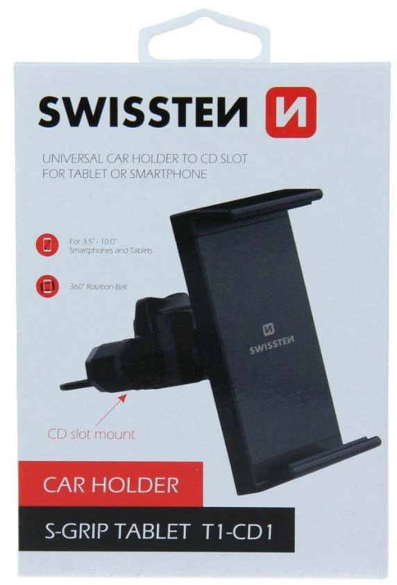 Swissten S-Grip T1-CD1 universalus automobilinis CD / radijo laikiklis planšetiniams kompiuteriams / telefonams / GPS