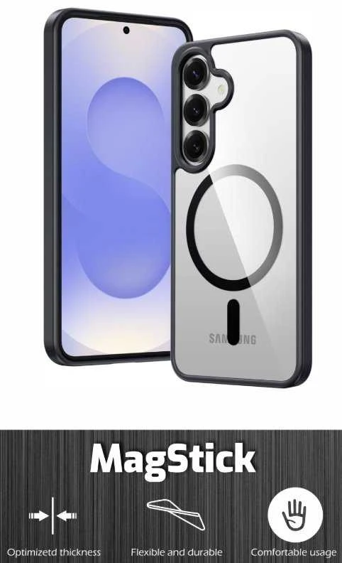 Swissten Skaidrus Jelly Magstick metalinis dėklas, skirtas Samsung Galaxy S24 FE 5G