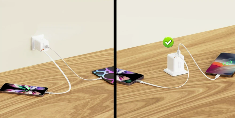 Įkroviklis Swissten SWISSTEN Adapteris sieciowy SlideCHARGE GaN 45W, 1 port, su kablem USB-C
