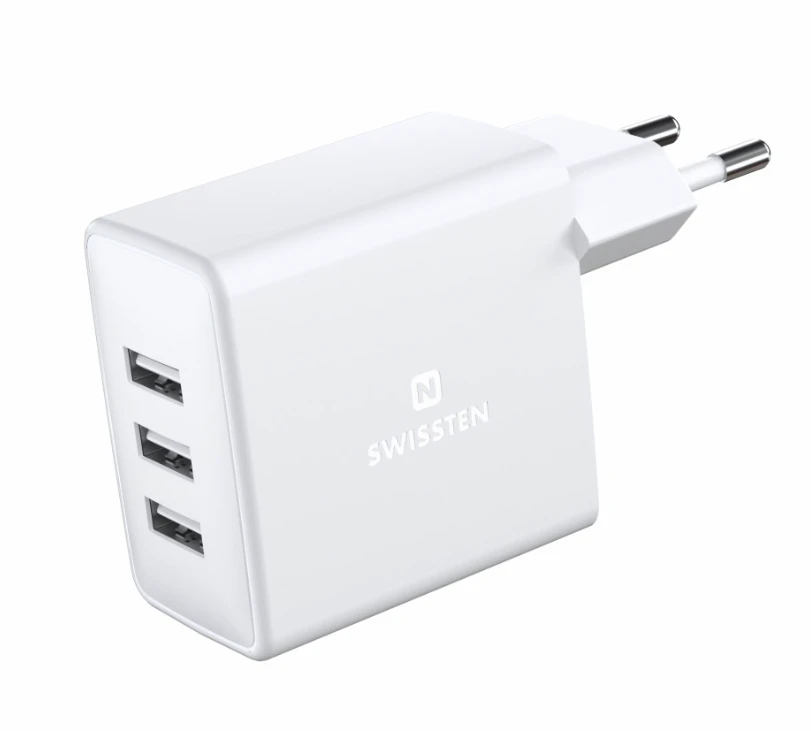 Įkroviklis tiekimui Swissten Smart IC Travel 3x USB-A 3A (22052100)