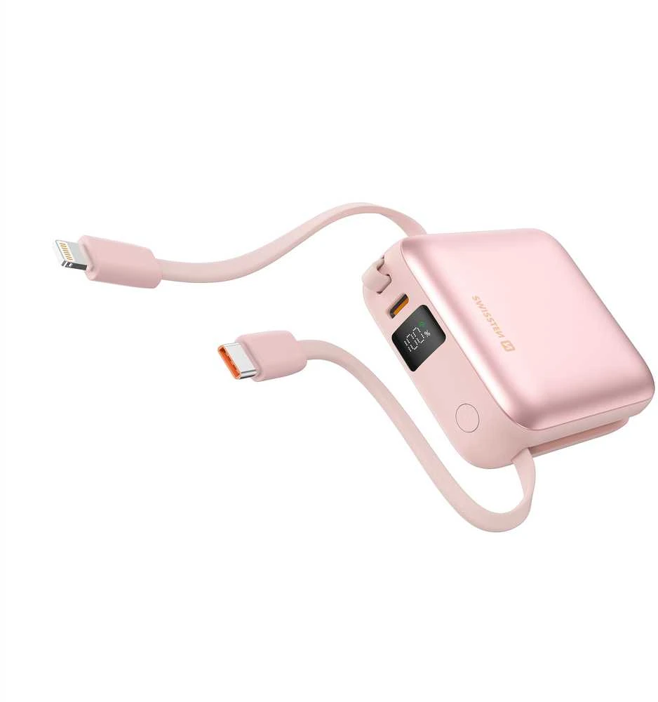 Powerbank Swissten SPACE 10000 mAh Rožinė