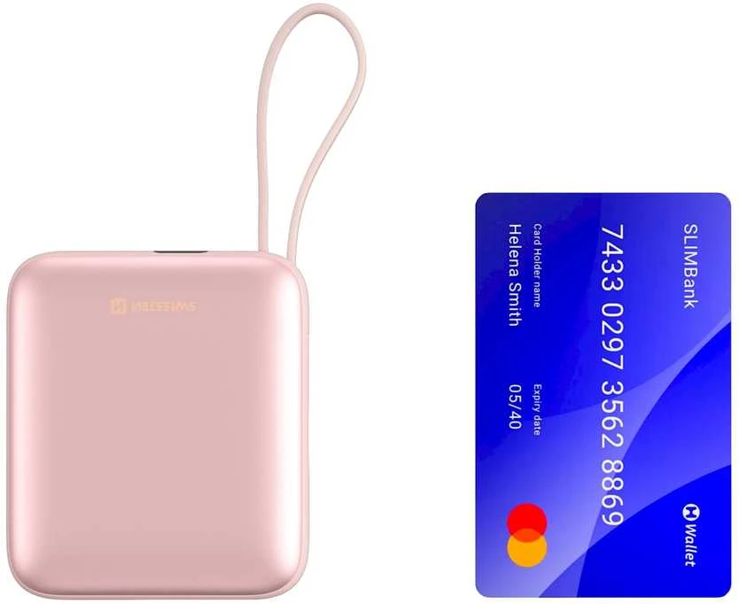 Powerbank Swissten SPACE 10000 mAh Rožinė