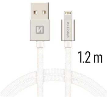 Swissten Textile Fast Charge 3A Lightning Data ir įkrovimo kabelis 1,2m