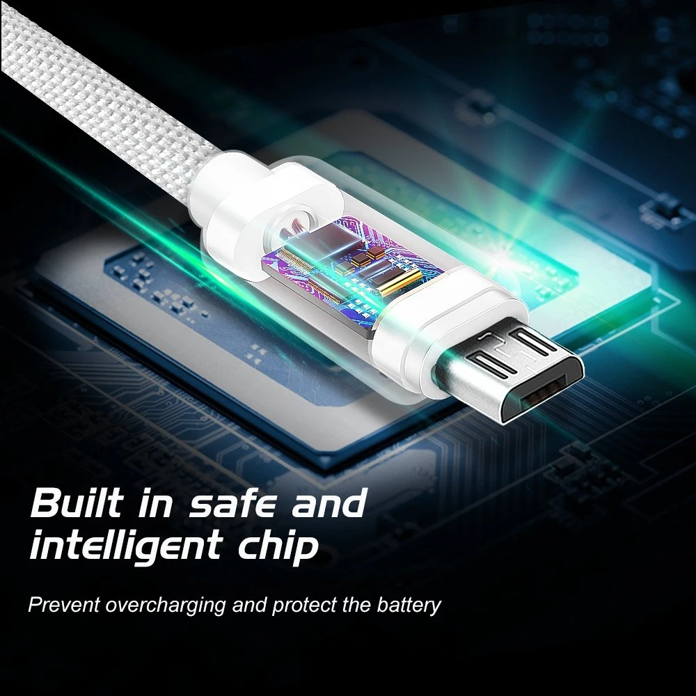„Swissten Textile“ greito įkrovimo universalus „Micro USB“ duomenų ir įkrovimo laidas, 0,2 m